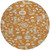 8' Copper Green And Gray Round Floral Washable Indoor Outdoor Area Rug