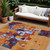 8' X 10' Copper Gray And Burgundy Abstract Washable Indoor Outdoor Area Rug