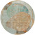 8' Teal Blue And Copper Round Abstract Washable Indoor Outdoor Area Rug