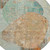 8' Teal Blue And Copper Round Abstract Washable Indoor Outdoor Area Rug