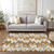 3' X 5' Terra Cotta Copper And Gray Abstract Washable Indoor Outdoor Area Rug