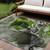 10' X 14' Green Abstract Washable Non Skid Indoor Outdoor Area Rug