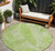 8' Lime Green And Ivory Round Floral Washable Indoor Outdoor Area Rug