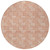 8' Salmon And Ivory Round Geometric Washable Indoor Outdoor Area Rug