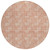 8' Salmon And Ivory Round Geometric Washable Indoor Outdoor Area Rug