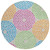8' Purple Green And Aqua Round Geometric Washable Indoor Outdoor Area Rug