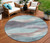 Round Abstract Washable Indoor Outdoor Area Rug