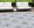 8' X 10' Gray And Denim Blue Medallion Washable Indoor Outdoor Area Rug