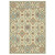 5' X 8' Ivory Blue And Orange Oriental Area Rug With Fringe
