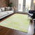 8' X 10' Green and White Abstract Washable Non Skid Indoor Outdoor Area Rug