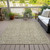 8' X 10' Beige Taupe And Brown Floral Washable Indoor Outdoor Area Rug