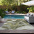 8' X 10' Olive Green Abstract Washable Non Skid Indoor Outdoor Area Rug
