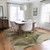 8' X 10' Olive Green Abstract Washable Non Skid Indoor Outdoor Area Rug