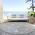 8' Ivory Brown And Gray Round Geometric Washable Indoor Outdoor Area Rug