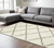 8' X 11' Ivory Tan And Gray Diamond Shag Area Rug With Fringe