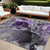 10' X 14' Gray and Purple Abstract Washable Non Skid Indoor Outdoor Area Rug