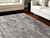 8' X 11' Gray Ivory and Gold Abstract Power Loom Area Rug With Fringe