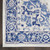 8' Ivory and Blue Floral Medallion Distressed Non Skid Runner Rug