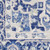 8' Ivory and Blue Floral Medallion Distressed Non Skid Runner Rug