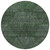 8' Fern Green And Emerald Round Geometric Washable Indoor Outdoor Area Rug