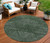 8' Fern Green And Emerald Round Geometric Washable Indoor Outdoor Area Rug
