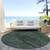 8' Fern Green And Emerald Round Geometric Washable Indoor Outdoor Area Rug
