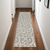 8' Runner Gray Floral Power Loom Runner Rug