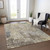 8' X 10' Beige And Brown Abstract Washable Indoor Outdoor Area Rug