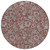8' Orange Gray And Silver Round Floral Washable Indoor Outdoor Area Rug