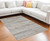7' X 10' Ivory and Gray Abstract Power Loom Distressed Area Rug