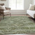8' X 10' Olive Green And Fern Green Southwestern Washable Indoor Outdoor Area Rug
