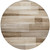 8' Brown And Ivory Round Striped Washable Indoor Outdoor Area Rug