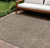 8' X 10' Brown And Ivory Geometric Washable Indoor Outdoor Area Rug