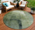 8' Artichoke Green And Sage Round Abstract Washable Indoor Outdoor Area Rug