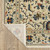7' X 10' Ivory Blue And Orange Oriental Area Rug With Fringe