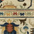 7' X 10' Ivory Blue And Orange Oriental Area Rug With Fringe