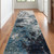 12' Runner Grey Teal and Green Abstract Power Loom Runner Rug