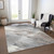 Taupe Striped Washable Indoor Outdoor Area Rug