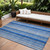 8' X 10' Blue Striped Washable Non Skid Indoor Outdoor Area Rug