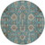 8' Teal Blue Aqua And Beige Round Oriental Washable Indoor Outdoor Area Rug