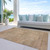 8' X 10' Copper Brown And Terra Cotta Geometric Washable Indoor Outdoor Area Rug