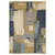 7' X 10' Blue And Green Abstract Area Rug With Fringe