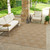 8' X 11' Beige and Brown Geometric Distressed Indoor Outdoor Area Rug
