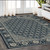5' X 8' Ivory Oriental Area Rug With Fringe