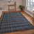 5' X 8' Charcoal And Gray Wool Plaid Hand Woven Area Rug