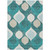 3' X 5' Teal Blue Sky Blue And Ivory Ogee Washable Indoor Outdoor Area Rug