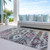 8' X 10' Gray Charcoal And Silver Southwestern Washable Indoor Outdoor Area Rug