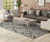 8' X 10' Gray Ivory And Black Floral Hand Tufted Area Rug