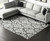 8' X 10' Gray Ivory And Black Floral Hand Tufted Area Rug