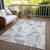 10' X 14' Gray Charcoal And Silver Geometric Washable Indoor Outdoor Area Rug